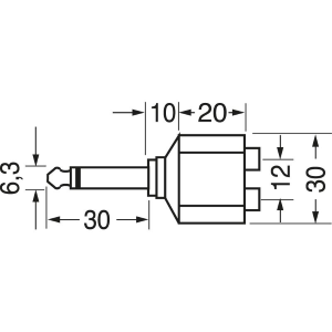 ADATT. SP.6,3 MONO - 2 PRESE RCA