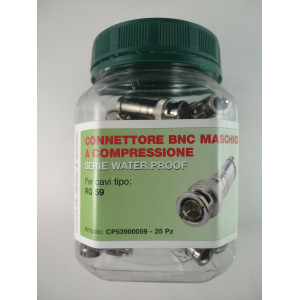 CONNETTORE BNC A COMPRESSIONE X CAVO RG59 - Confezione da 25pz