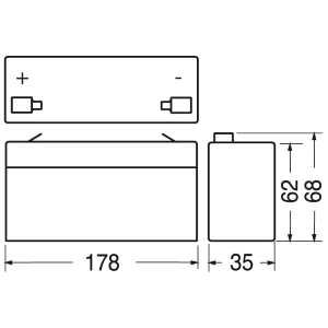 BATTERIA RICARICABILE AL PIOMBO 12V 2,3 Ah STANDARD
