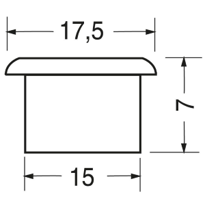 CAPPUCCIO MANOPOLA 17,5x7,0mm NERO