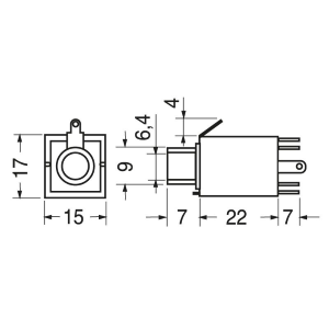 PRESA JACK d.6,3 DA PANNELLO STEREO DOPPIO INTERRUTTORE