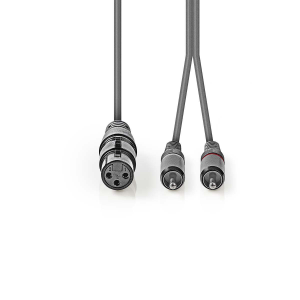 CAVO AUDIO XLR 3 POLI FEMMINA - 2 RCA MASCHIO  1,5m