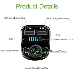 TRASMETTITORE BLUETOOTH SU FM / MP3 PER AUTO mod. X8