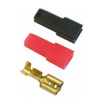FASTON FEMMINA 4,8mm + 20 CAPPUCCI R/N Conf. 20pz