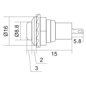 PULSANTE NERO 3A 125Vac N.A  