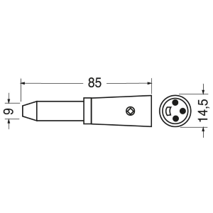 ADATTATORE DA PRESA JACK 6,3 MONO A SPINA MICROFONO 3 POLI