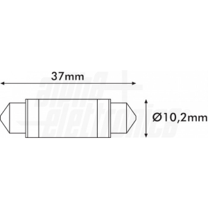 LAMPADINA A LED SV8,5 - 0,4W - 10-30Vdc - 37mm Ø10,2 -Bianco freddo