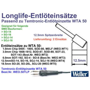 PUNTE PER PINZETTE TERMICHE (coppia) 12,5 mm WELLER WTA-4 0054414399