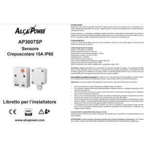 SENSORE CREPUSCOLARE 15A IP65 AP3007SP