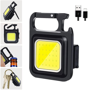 TORCIA RICARICABILE LED PORTACHIAVI 3 modalita’ luce portatile emergenza