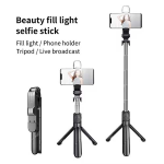 STICK SELFI 3in1 H1S BLUETOOTH E LIGHT CON BASTONE ESTENSIBILE 70cm E MONOPIEDE PIEGHEVOLE