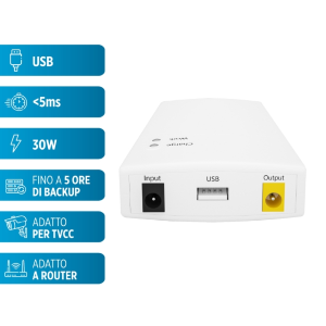 GRUPPO DI CONTINUITA' MINI PER DISPOSITIVI 12V E USB POWER SAFE LITE