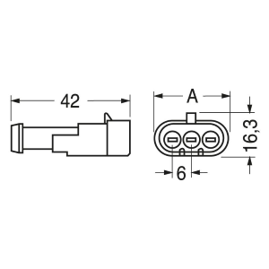 CONNETTORI PORTAMASCHI 3 POLI AMP SERIE SUPER SEAL 1.5 