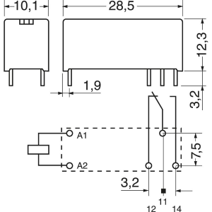 RELÉ MINIATURA 24Vcc 1 SCAMBIO 8A SERIE RY211024