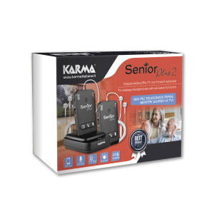 CUFFIA TV FACILITATA CON 2 AURICOLARI - SENIOR PLUS2 -
