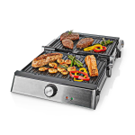 PIASTRA GRILL 2000 W 29 x 23 cm Acciaio inossidabile KAGR151FSR NEDIS
