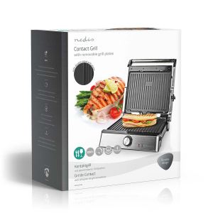 PIASTRA GRILL 2000 W 29 x 23 cm Acciaio inossidabile KAGR151FSR NEDIS