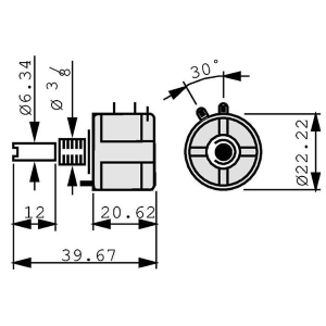POTENZIOMETRO FILO 2W 10 GIRI 10 KHOM 3590S-2-103L