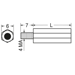 DISTANZIALE ESAGONALE 10mm MASCHIO-FEMMINA 4MA Chiave 6 