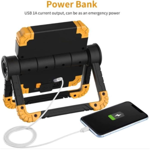 TORCIA DA LAVORO RICARICABILE A LED 10W DOPPIA con power bank