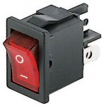 INTERRUTTORE BIPOLARE LUMINOSO 220V ROSSO foro 13,1x19mm