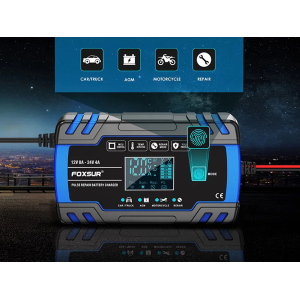 CARICABATTERIE AUTOMATICO12V 8A-24V 4A CON FUNZIONE DI RIPARAZIONE BATTERIA