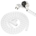 GUAINA RACCOGLICAVI Ø 20mm A SPIRALE BIANCA Lunghezza 2 m  