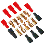 FASTON FEMMINA 4,8mm + CAPPUCCI R/N - Conf. 10pz