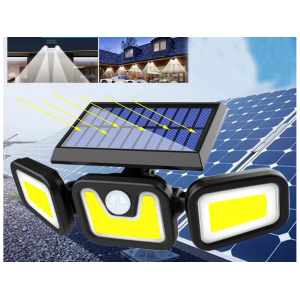 LAMPADA SOLARE A LED COB CON SENSORE DI MOVIMENTO CREPUSCOLO PER ESTERNI  