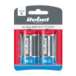 PILA ALCALINA TORCIA LR20-D 1,5V REBEL BLISTER 2pz