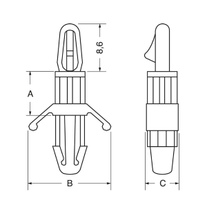 DISTANZIALE IN NYLON PER CIRCUITI STAMPATI h.7,8mm