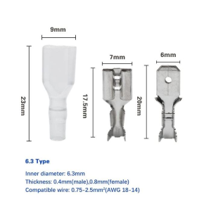 FASTON PRESE E CAPPUCCI 6,3mm - set da 200 pezzi