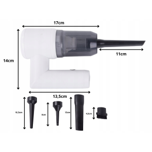 ASPIRAPOLVERE PORTATILE PER AUTO 2 IN 1 CON SOFFIATORE E BOCCHETTE USB E FILTRO SENZA FILI