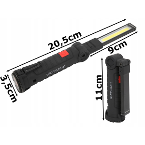 TORCIA DA LAVORO PIEGHEVOLE 360° RICARICABILE CON BASE MAGNETICA serie mini