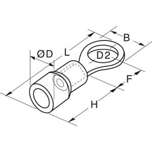 TERMINALI AD OCCHIELLO PREISOLATO foro Ø 4,3mm ROSSO 20pz.