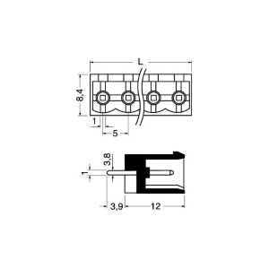 MORSETTIERA EUROPLUG MASCHIO C.S. 2 POLI passo 5mm