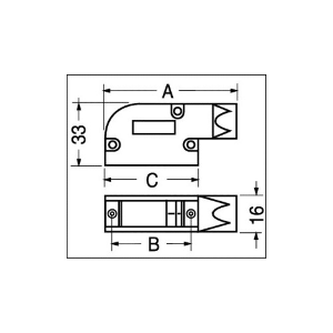 COPERCHIO IN METALLO 90° PER CONNETTORI SUB-D 15 POLI 