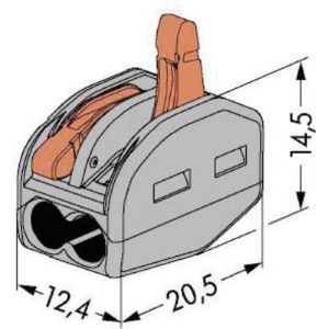 CONNETTORE RAPIDO SENZA VITI 2 POLI per cavi 0,08-2,5 mm²