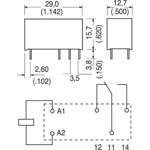 RELE' 1 SCAMBIO 24Vcc 12A RT114024