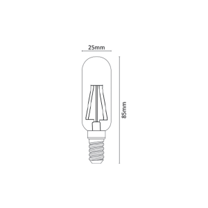 LAMPADA TUBOLARE A LED T25 E14 220V 4W 510lm 3000K PER CAPPA