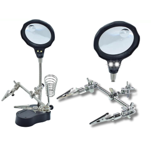 SUPPORTO SCHEDE CON LENTE D'INGRANDIMENTO + 2 LED