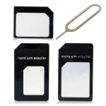 ADATTATORE NANO SIM/micro - SIM/SIM standard - Nero
