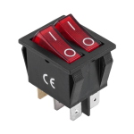 INTERRUTTORE DOPPIO A BILANCIERE 2 x OFF-ON 250V/15A LUMINOSO