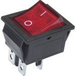 INTERRUTTORE BIPOLARE ON-OFF 250V 15A (4 FASTON) LUMINOSO ROSSO