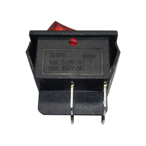 INTERRUTTORE BIPOLARE ON-OFF 250V 15A (4 FASTON) LUMINOSO ROSSO
