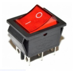 DEVIATORE BIPOLARE ON-OFF 250V 15A (6 FASTON) LUMINOSO ROSSO