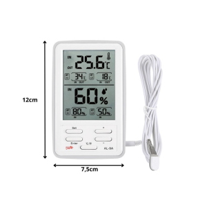 STAZIONE METEO LCD CON TERMOMETRO, SONDA, IGROMETRO E MAGNETE – WIRELESS | AL-9A