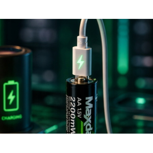 BATTERIE RICARICABILE STILO AA | IONI DI LITIO 1,5 V 1466 mAh BLISTER 4pz CONNETTORI USB-C