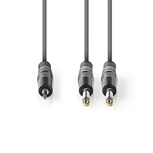 CAVO AUDIO JACK Ø3,5 stereo - 2 JACK Ø6,3 stereo 3m