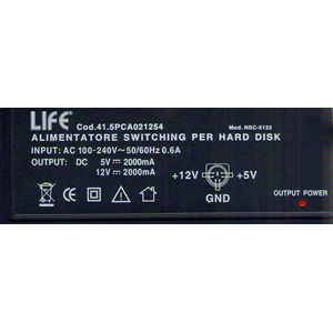 ALIMENTATORE HARD DISK  5-12V MINIDIN 6 POLI